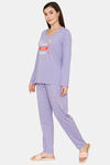 Rosaline U&I Knit Cotton Pyjama Set - Violet Tulip — thumbnail 2
